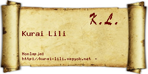 Kurai Lili névjegykártya