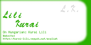 lili kurai business card